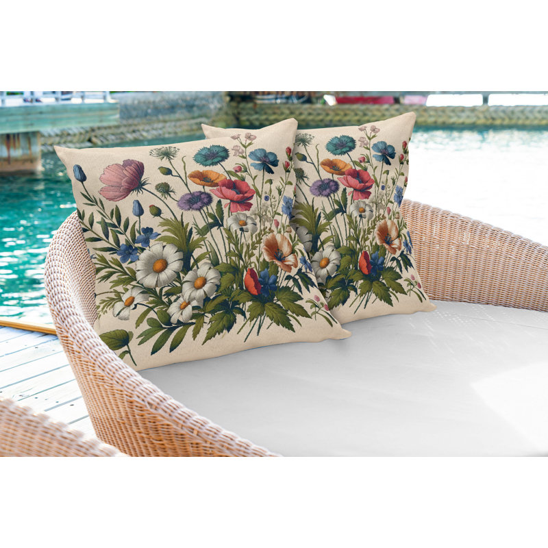 Fabric Reversible Throw Pillow, 16"H x 26"W, Rectangle