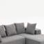 Ensemble de canapé moderne en mousse avec 5 coussins décoratifs - Conception modulaire, revêtement gris-bleu doux, canapé modulaire en L pour le salon-270366602