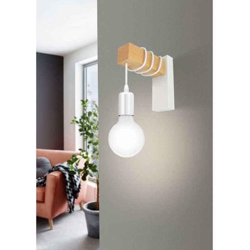 Mcevoy Manufactured Wood Armed Sconce, White