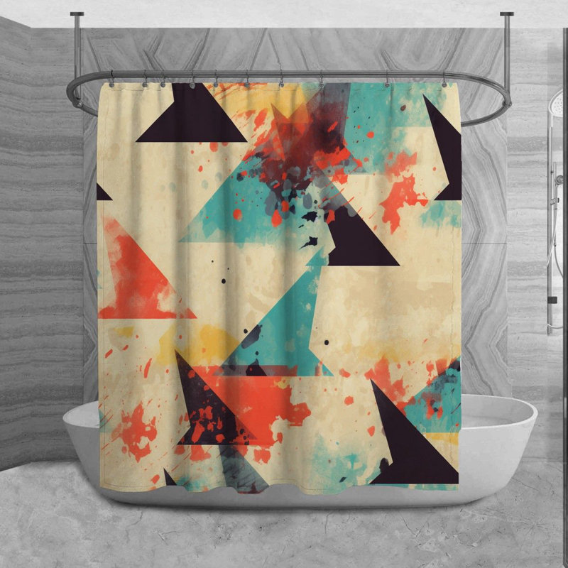 Rideau de douche à motif abstrait Beth, L 70 po x L 84 po