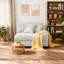 Fauteuil rembourré en chenille blanc cassé avec dossier rembourré, module de fauteuil simple avec accoudoirs pour canapé modulaire-250969580-235624968