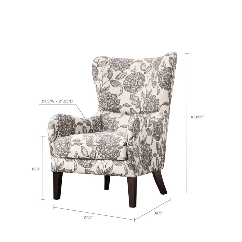 Fauteuil à oreilles pivotant en bois massif - Look tendance et rembourrage en mousse haute densité à pieds confortables