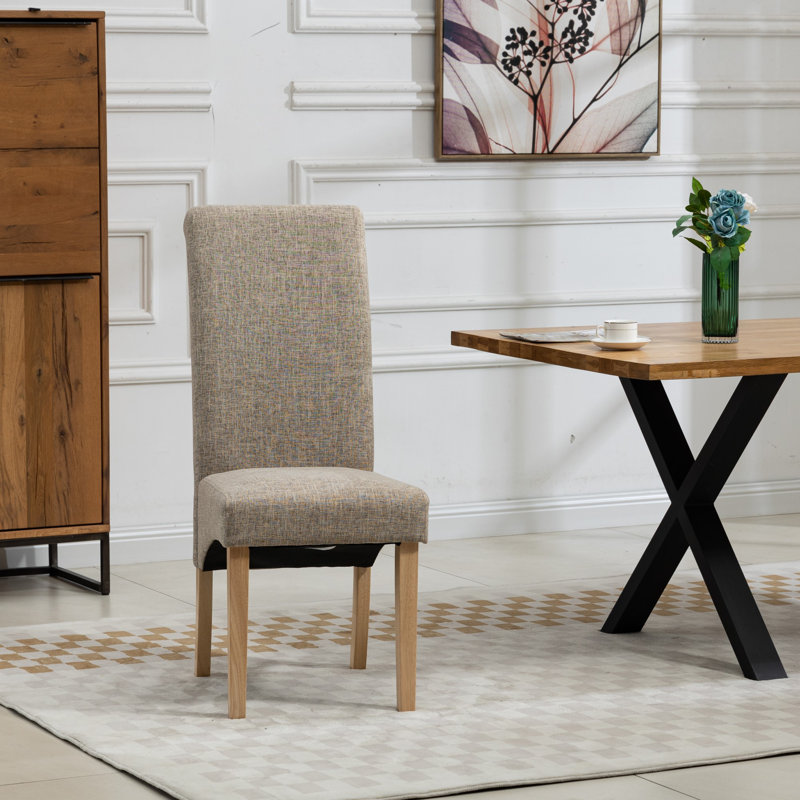 Rimini 0cm H Upholstered Dining Chair, Polyester Blend/Light Brown