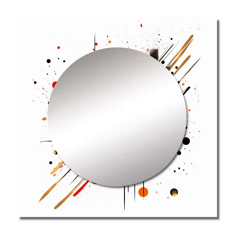 Akyrie - Red and Black Abstract Symphony II Abstract Large Square Mirror For Wall Art Decor, 29" x 29"