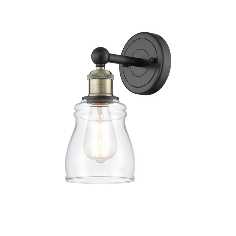 Cascades Armed Sconce, Clear, Black Antique Brass