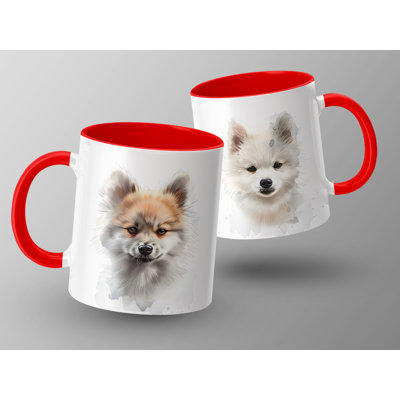 Pomeranian Puppies Watercolor Art 11oz Coffee Mug