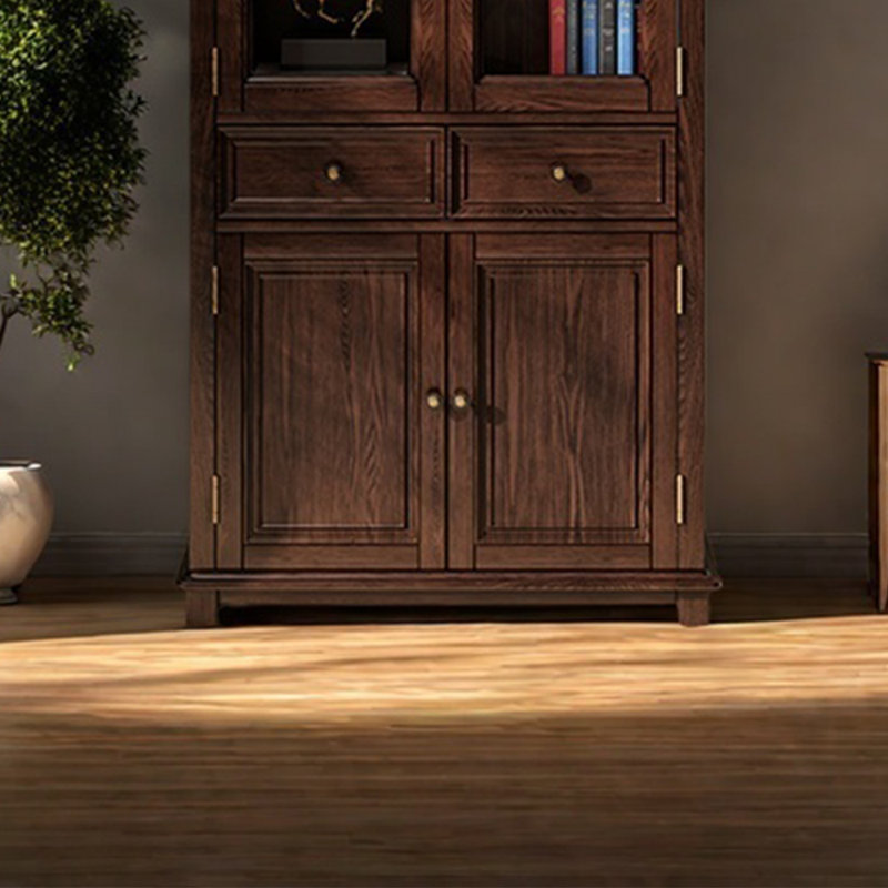 Bibliothèque de rangement de style américain, Marron foncé