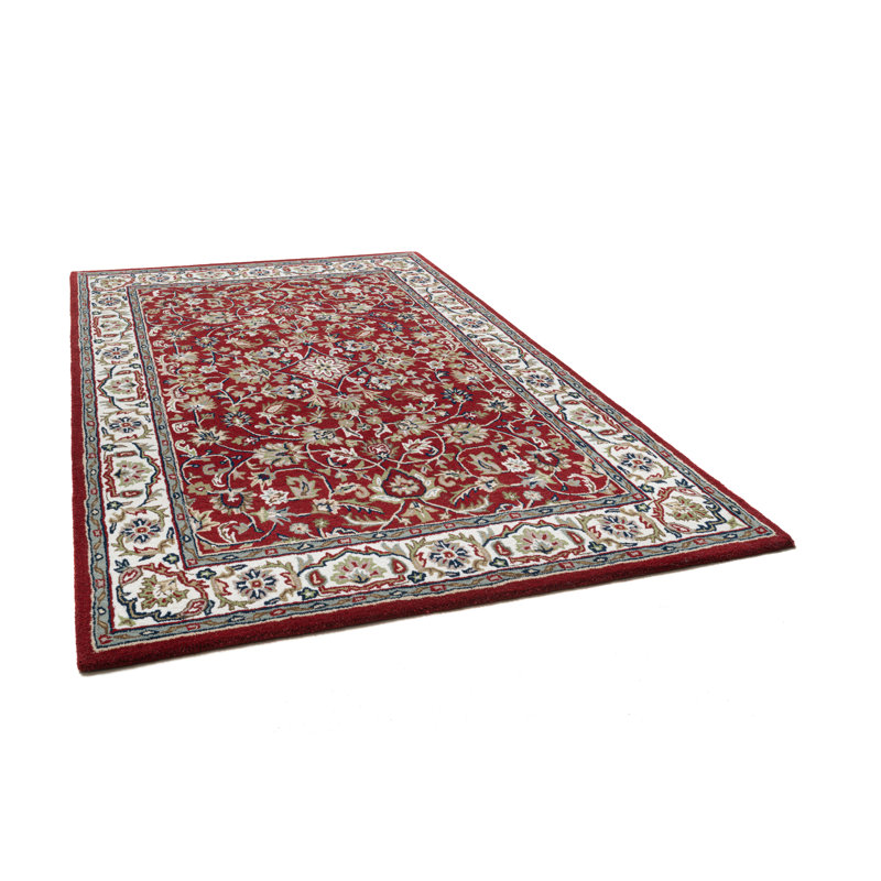 Hand-Tufted Oriental Rug Made Of Wool In Red, Rectangle 70cm x 140cm