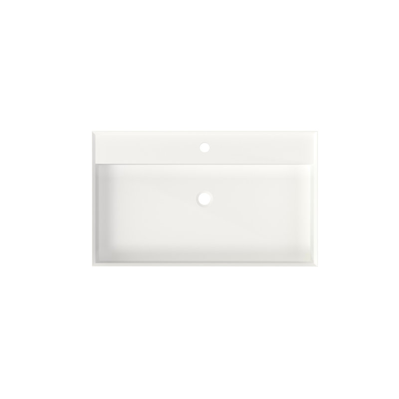 Bathroom Vanity Basin Sink Of Stone Resin Solid Surface - Matte White, 19.17 In Width, 31.59 Depth, 4.62 Height, 33.8 Lb, Fits All Decor, Discoloration, Multiple Installation Options, Simple And