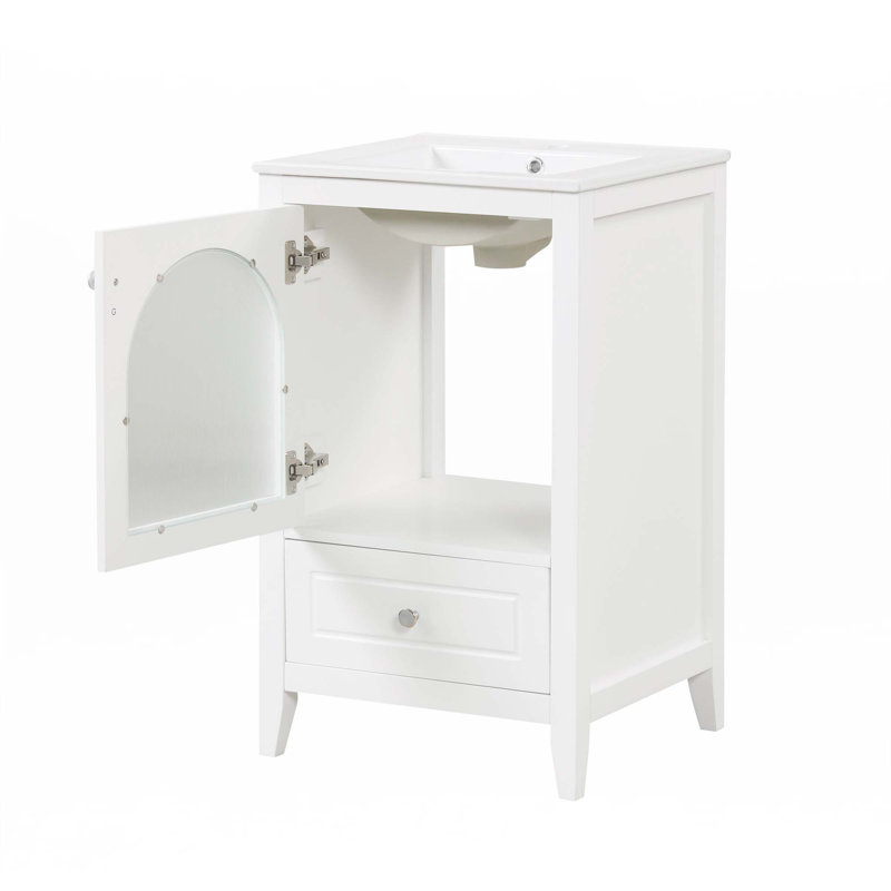 Meuble-lavabo de 20 po avec lavabo, Blanc