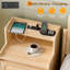 Washed White Nightstand With 2 Drawers, Shelf & US Power Outlet