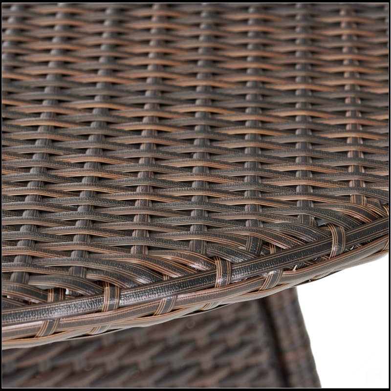 Table de salle à manger d'extérieur CORSICA RD, osier en PE durable, structure en fer thermolaqué, résistante à l'eau, idéale pour le patio et le porche
