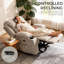 Fauteuil inclinable électrique berçant inclinable chauffant à massage électrique avec porte-gobelets et port USB Type C (gris beige)-1529995288