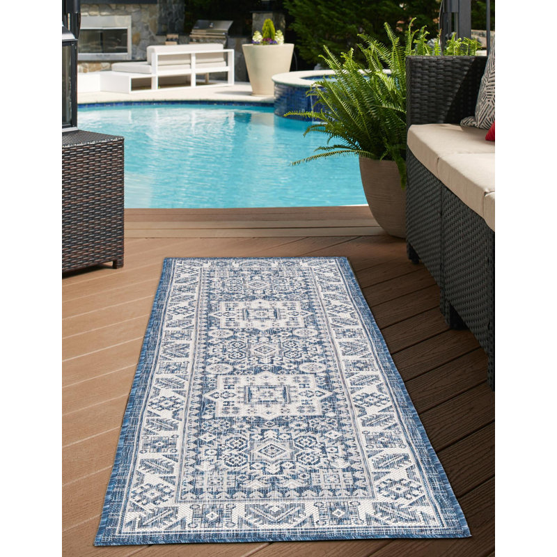 Tapis intérieur / extérieur brun Anariya, Tapis de couloir 2 pi 7 po x 12 pi