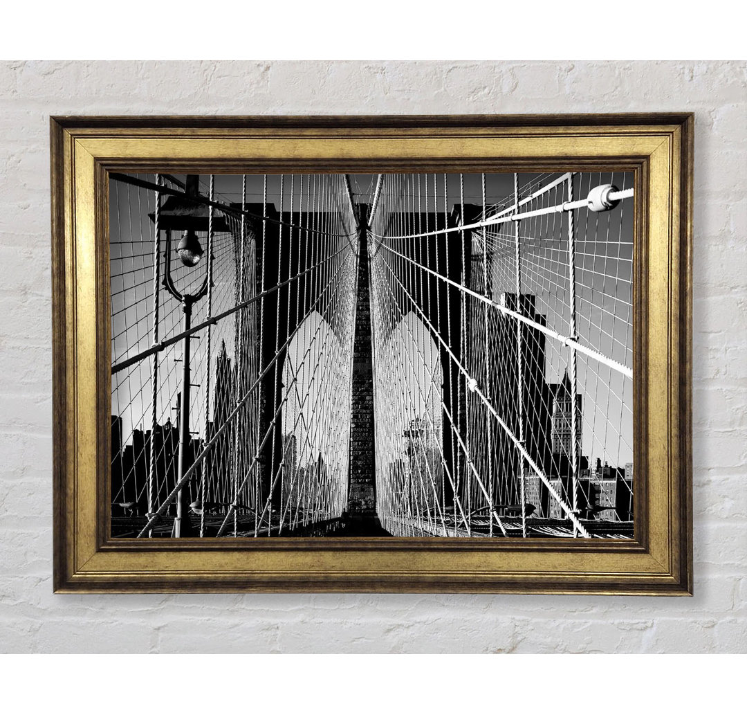 Nyc Brooklyn Bridge Architect B N W - Einzelner Bilderrahmen Kunstdrucke