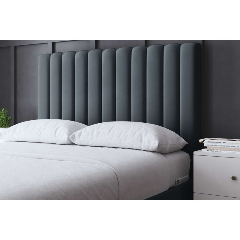  Panel Bed with Headboard, Super King (6'), Grey