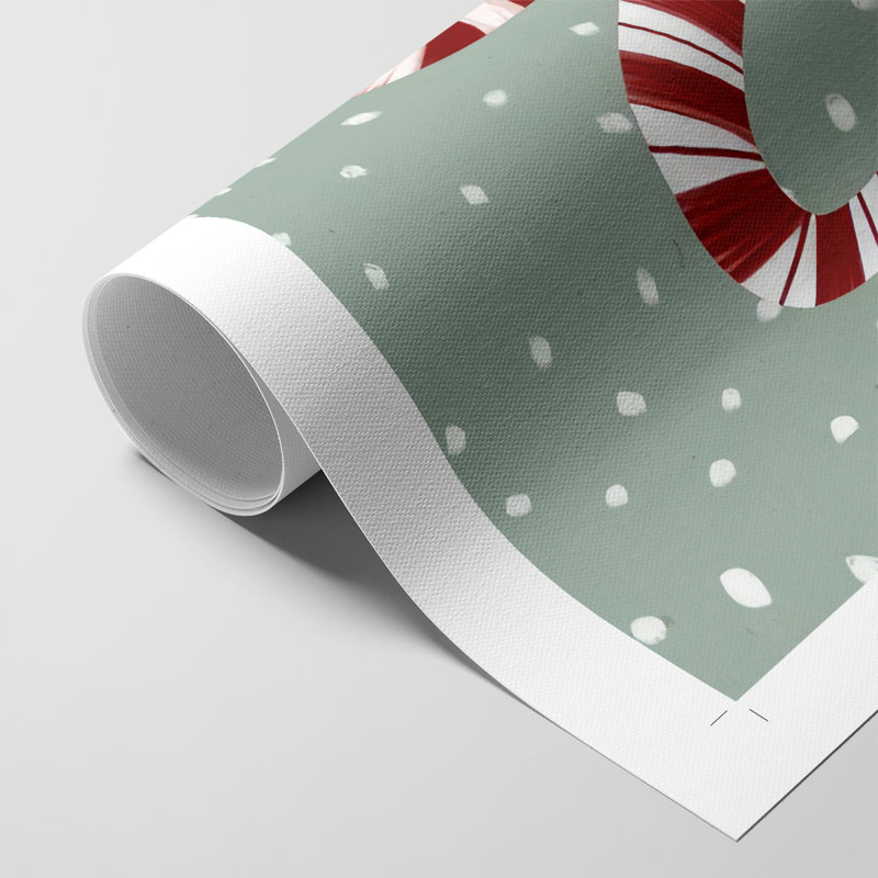 Collection de bonhomme de neige Peppermint - impression sur toile seulement - non encadrée, H 12 po x l 8 po