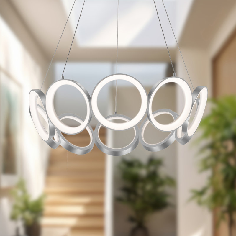 Oros 10 - Light LED Chandelier, Antique Silver