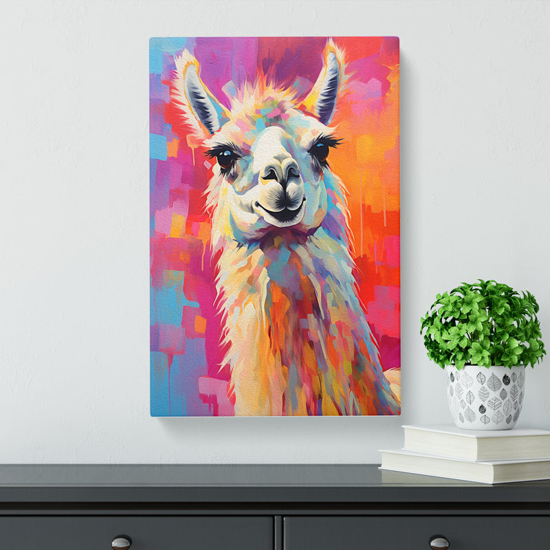 Llama Expressionism - No Frame Print, 50cm H x 35cm W x 3cm D