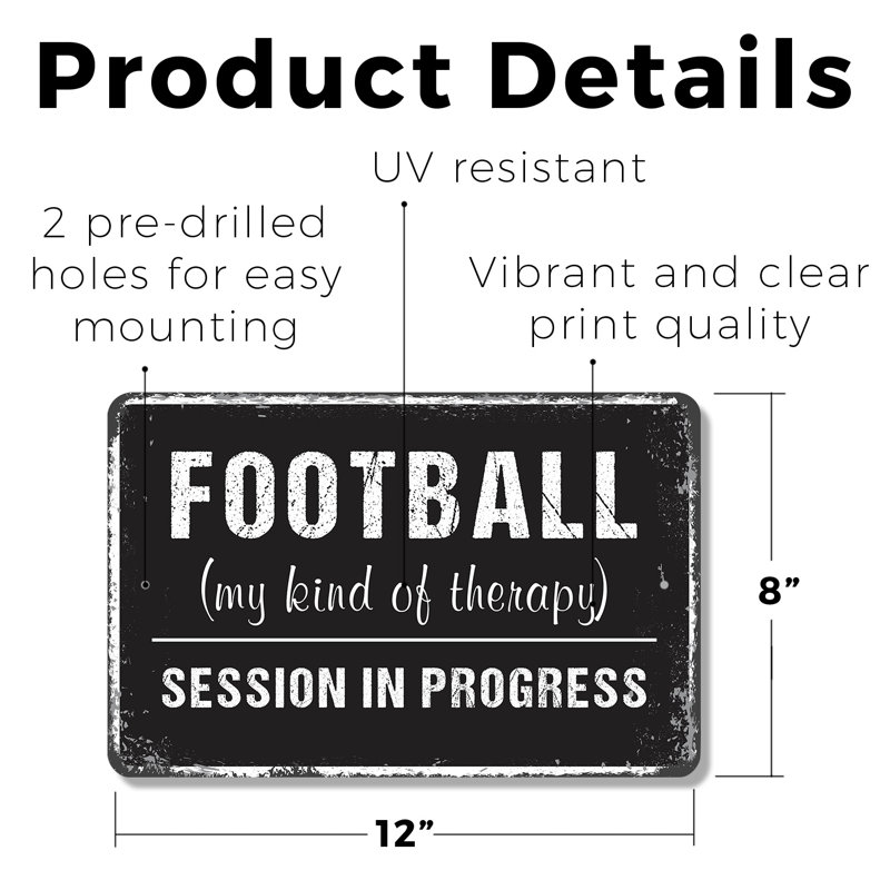 Enseigne de football en plastique 8 po x 12 po
