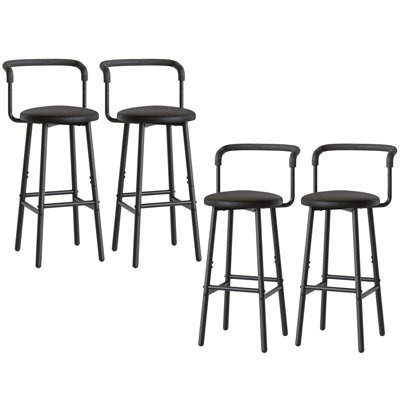 Set Of 4 Verduzco With Upholstered Seat And Footrests by George Oliver