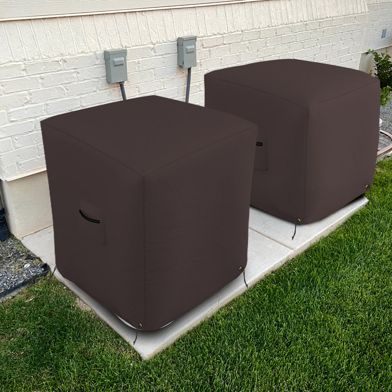 Outdoor Air Conditioner Cover, 106.7cm H x 101.6cm W x 101.6cm D, Coffee