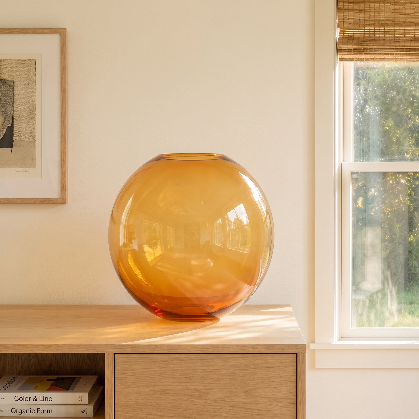 Joah 9.5'' Handmade Glass Table Vase, 7'' H x 7.25'' W x 7.25'' D