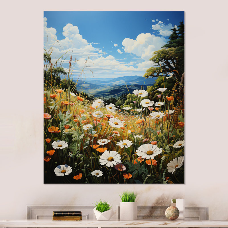 «Wildflowers Wonder Meadow», impression d'art mural en métal Wildflowers, H 20 po x l 12 po x P 1 po