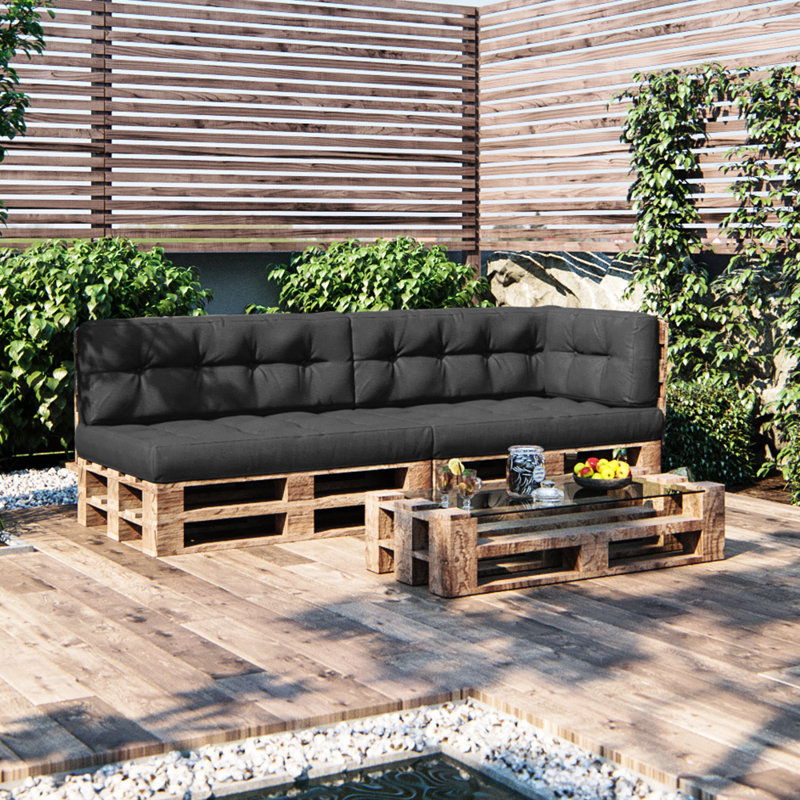 5 Piece Sofa Cushion Set, Anthracite