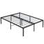 Structure de lit grand format en métal noir, assemblage rapide et sans effort, pas de bruit pendant le sommeil, charge de 1000 livres, lattes renforcées pour le soutien du matelas, organisation sous l'espace, trous sur les pieds robustes-863211397