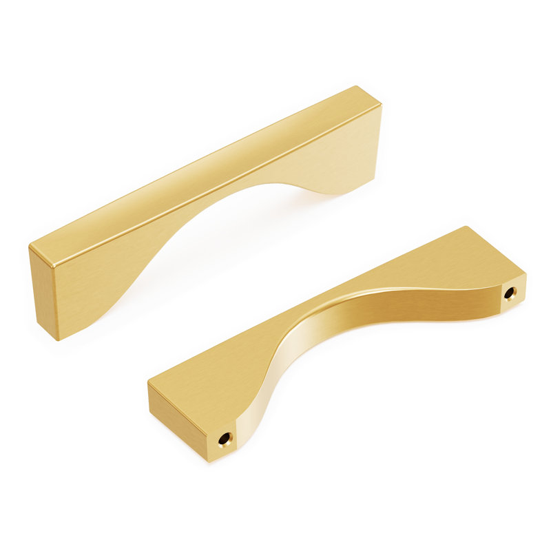 Channel Bar / Handle Pull, 3 3/4", Brushed Golden Brass