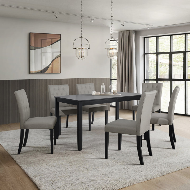 Ensemble de salle à manger rectangulaire L 35,43 po x l 59,05 po Asuncin, Gris