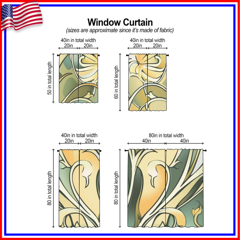 Motif de rideaux de fenêtre à motif floral transparent et obscurcissant - 2 panneaux, 20 po x 80 po - 2 panneaux, Transparent