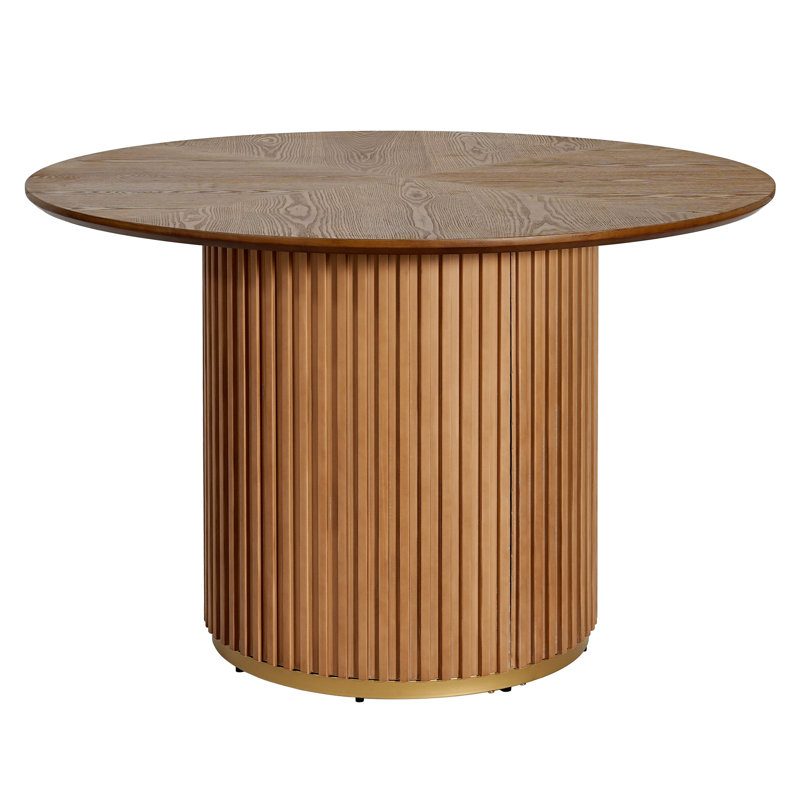 Table à manger ronde sur piédestal, Naturel