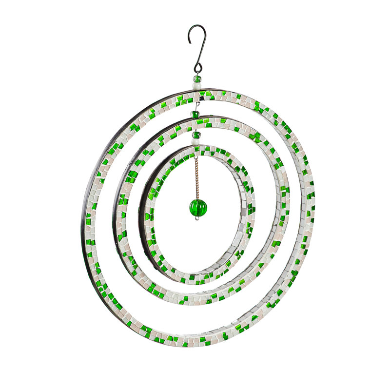 Décoration extérieure à cercles suspendus, Vert