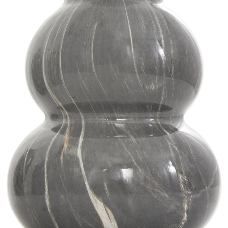Ceramic Decorative Gray Vase with Marble Inspired Patterns