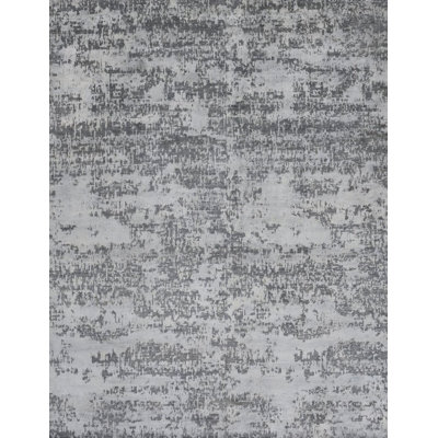 Contemporary One-of-a-Kind Rectangle 9'8" X 12'8" Wool Area Rug Gray