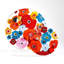 Assiette florale fusionnée - vive-98845301