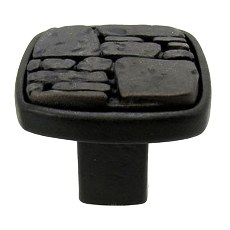 Modern Settings Square Knob, Black / Bronze
