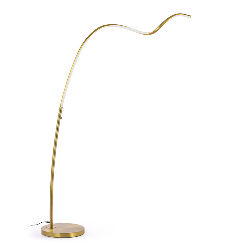 Chanequa 79'' LED Arched Floor Lamp, Brushed Brass