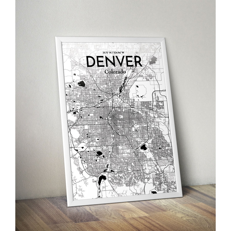 Denver City Map - No Frame Print, 43.2cm H x 27.9cm W x 0.1cm D