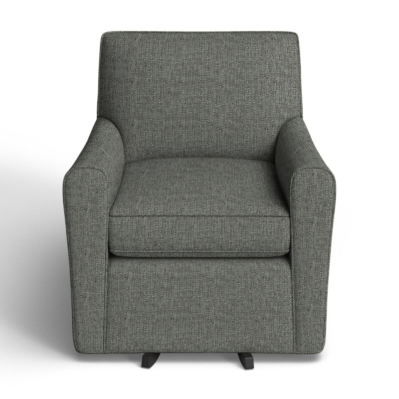 Mikeno Upholstered Swivel Armchair, Macarena Gray Performance
