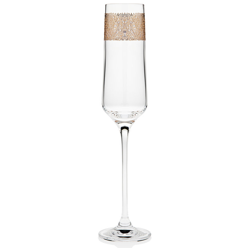 6 oz. Sigolene Flûte en cristal au plomb, Doré