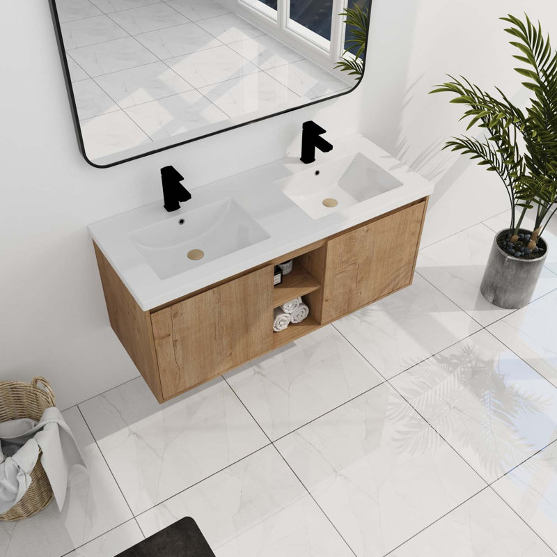 Meuble-lavabo double avec plateau Asid 47,6