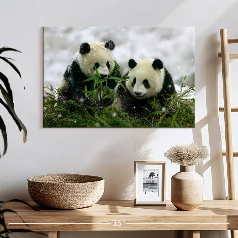 Winter Pandas, 16" H x 24" W