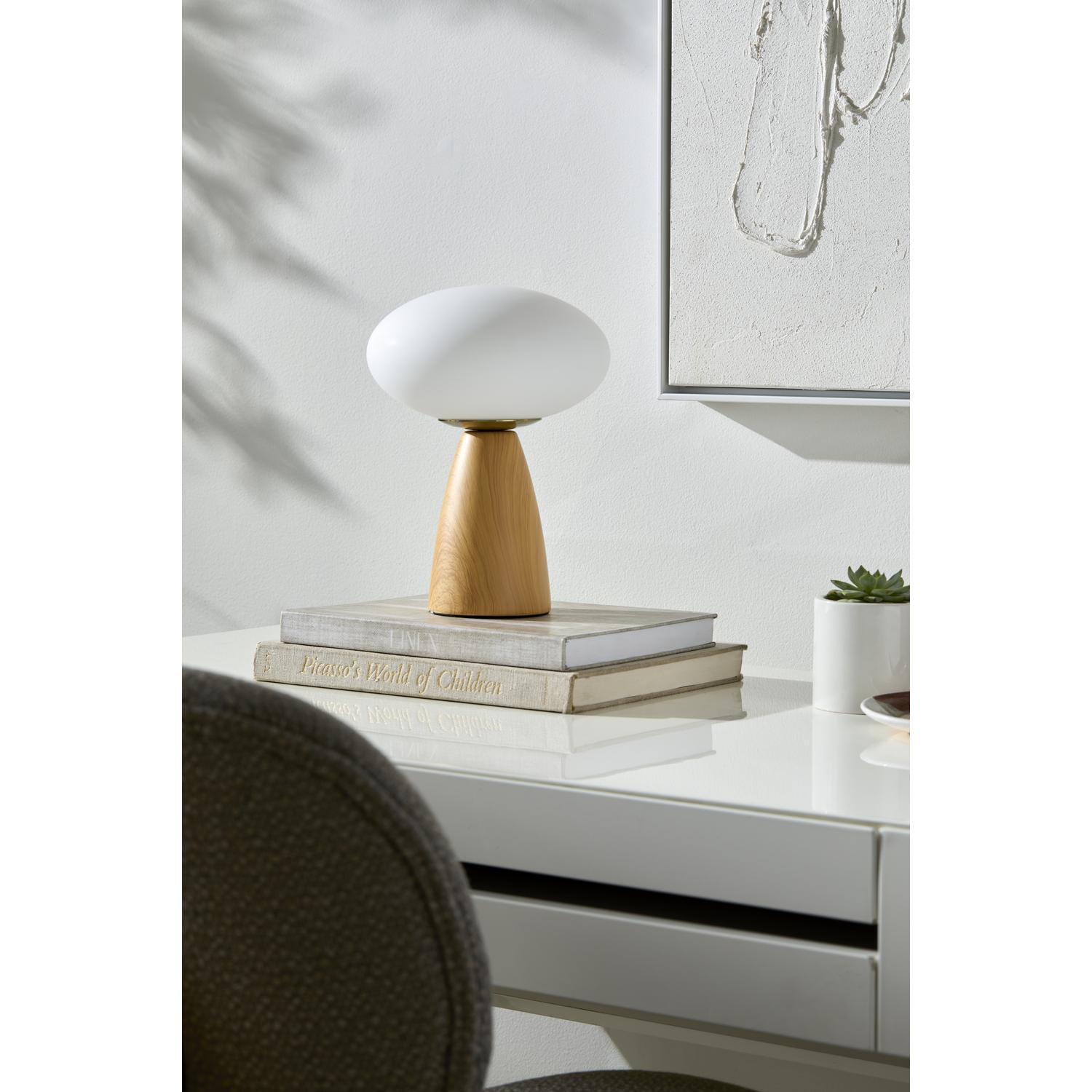 Deckard Ceramic Table Lamp, Light Brown