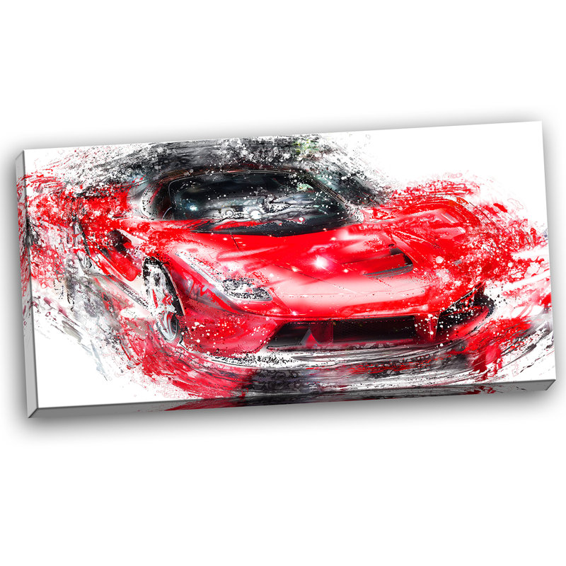 « red exotique car », impression sur toile tendue