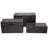 Nubieber Faux Leather Studded Decorative Dark Brown Trunk with Latches and Handles Set