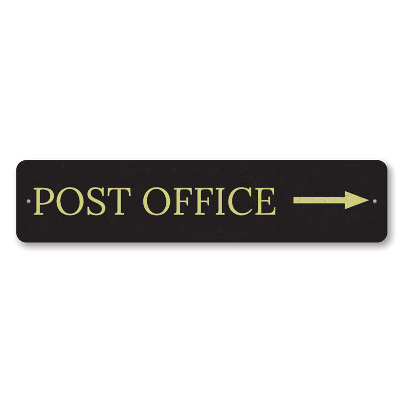 Plaque en aluminium personnalisée pour bureau de poste, H 6 po x l 24 po x P 0,063 po
