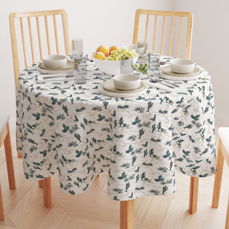 Round Cotton Twill Tablecloth